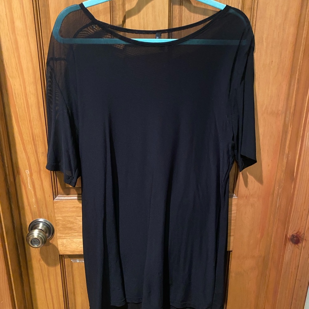 Chic Black Sheer Beach Coverup